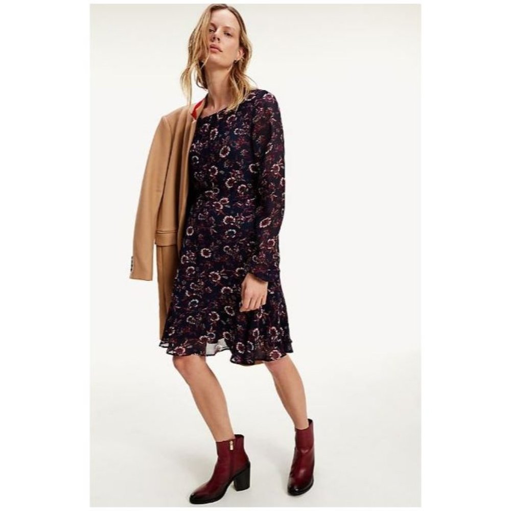 TOMMY HILFIGER FLORAL CHIFFON SKATER DRESS NWT